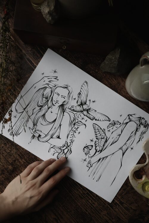 Nymphes aux papillons • Original A4
