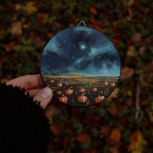 Récolte d'automne - Oeuvres originales sur bois 10 cm (diam.)