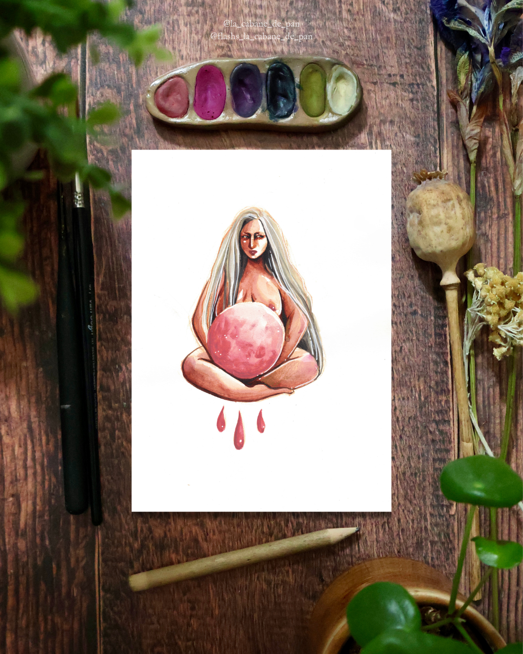 Pleine Lune en Vierge (éclipse) • Tirage d’art collector (A5)