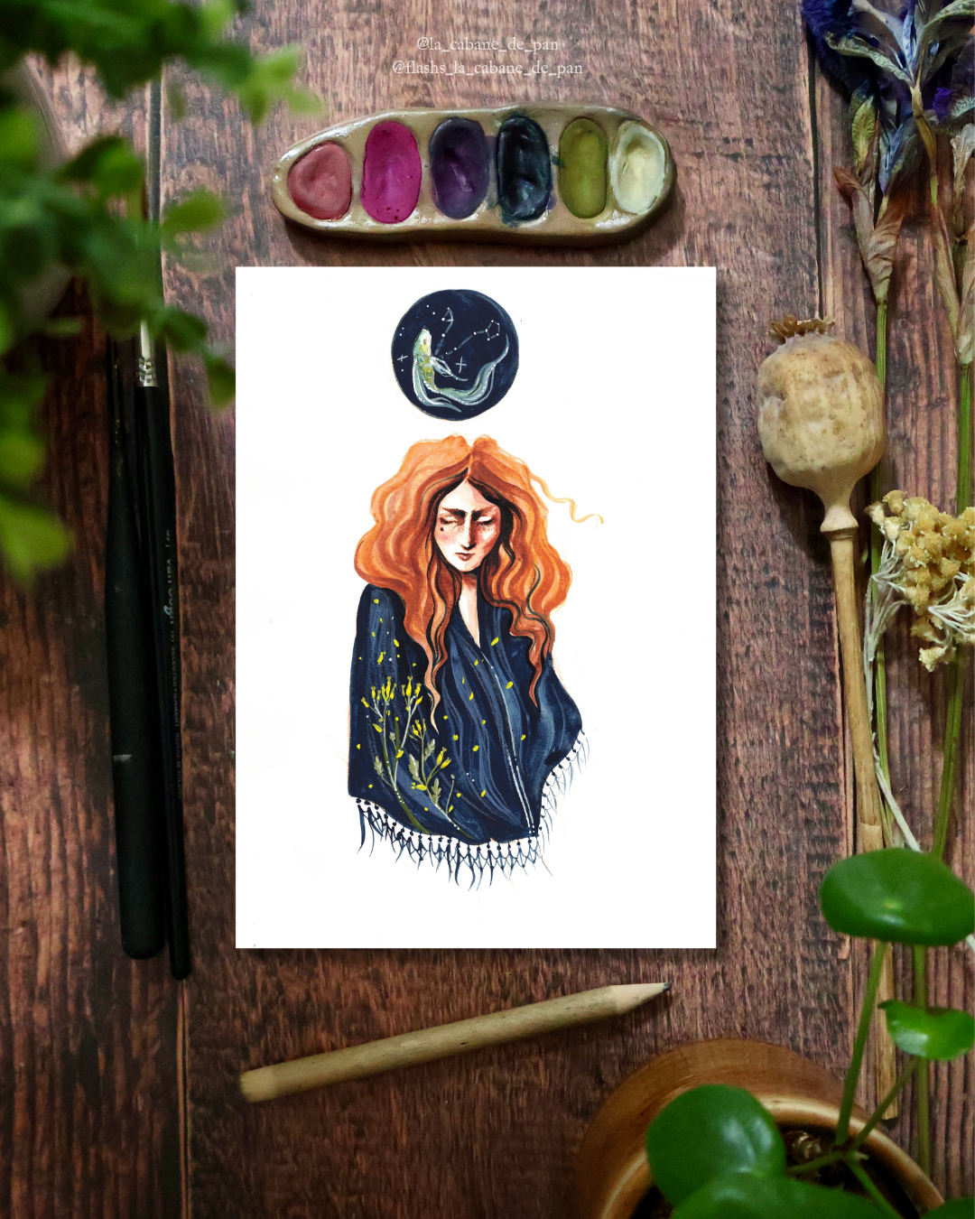 Nouvelle Lune en Poissons • Tirage d’art collector (A5)