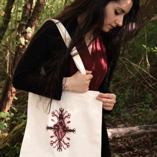 Sac en coton imprimé - "Coeurs Amazones"