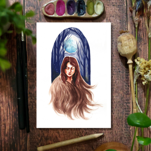 Pleine Lune bleue en Sagittaire • Tirage d’art collector (A5)
