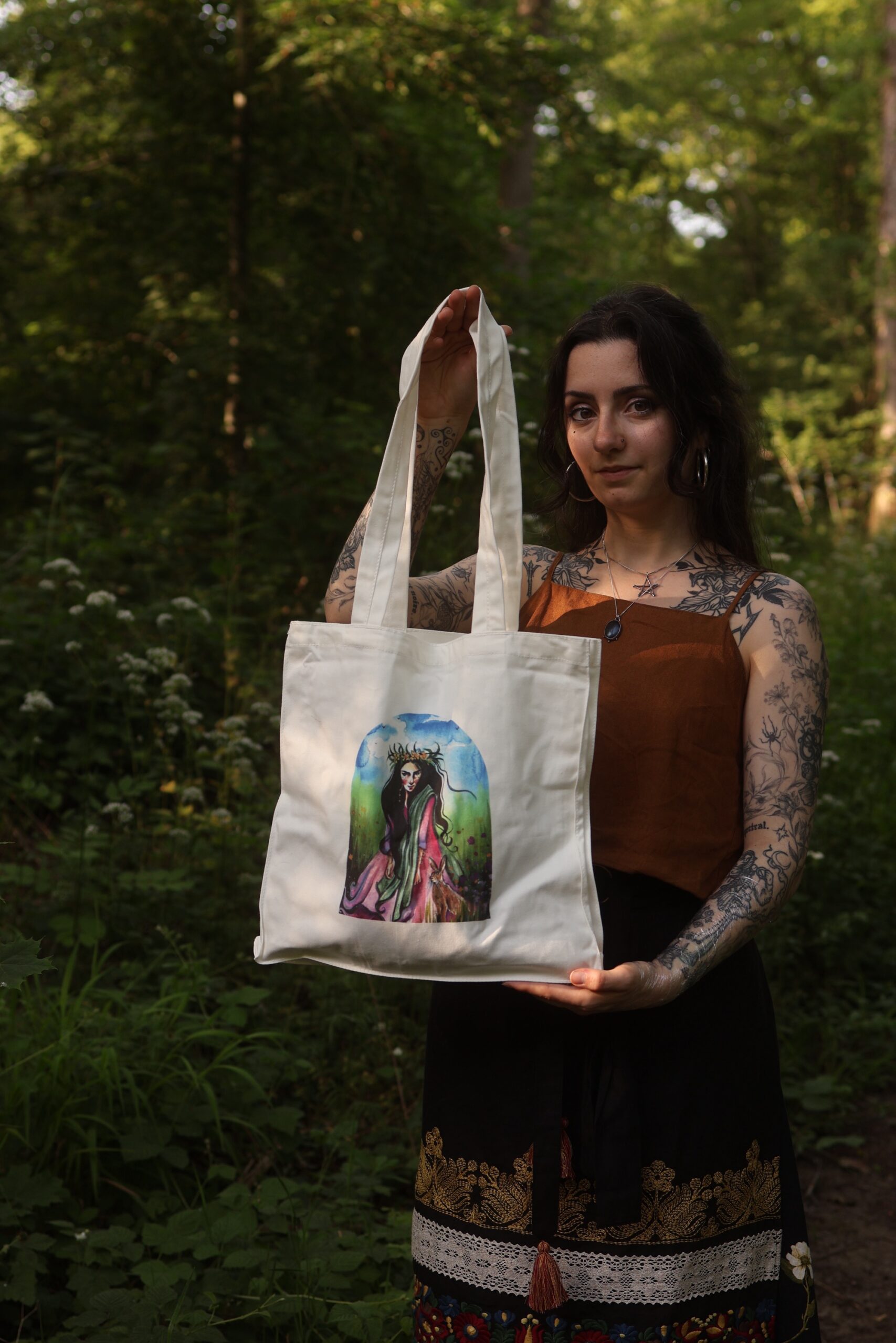 Sac en coton imprimé - "Le Sentier des sorcières"