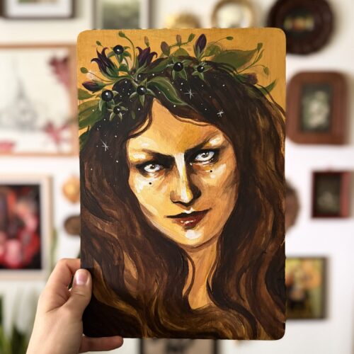 Sunna - peinture sur bois originale (29,5x20 cm)